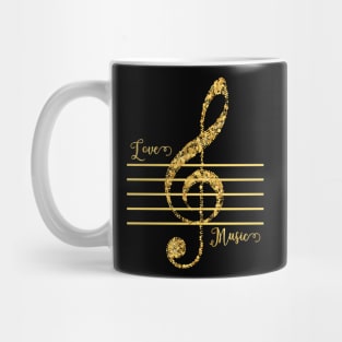 G clef,Treble clef,Love Music,musical notes.luxury style Mug